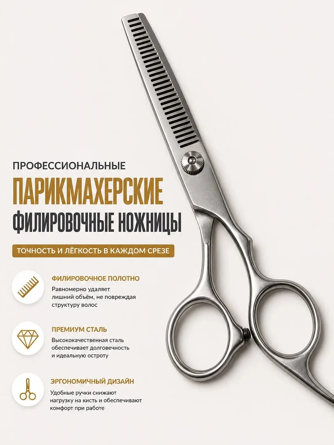 Ножницы парикмахерские филировочные для стрижки волос Base-02
